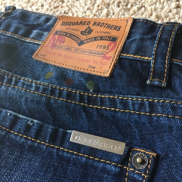 NWOT DSquared Slim Distressed Paint Denim Jeans - Picture 12 of 12